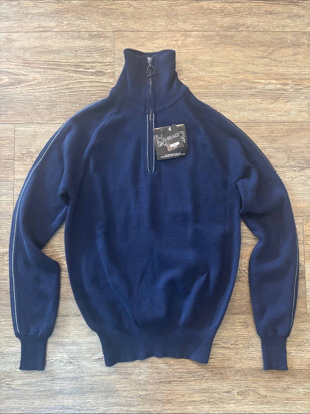NWT Vintage Head Sportswear 100% Wool Ski Quarter Zip Sweater Deadstock 80s 90s